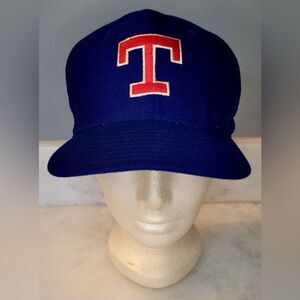 Vintage New Era 5950 Pro Model Texas Rangers Hat Cap Fitted 6 3/4   100% Wool